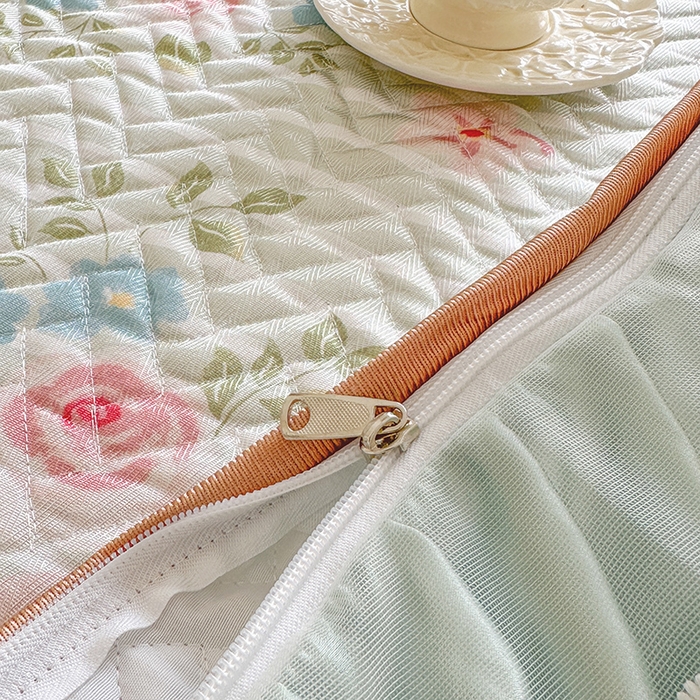 91家纺网 家纺一手货源 找家纺 网红馆（ck家纺） 2026新款夹棉印花冰丝凉席凉席席子三件套 小情歌