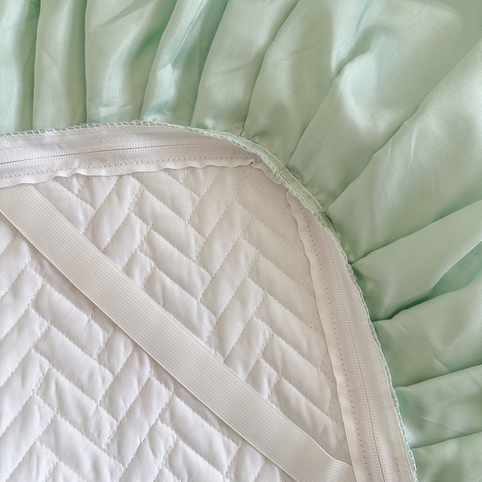 91家纺网 家纺一手货源 找家纺 网红馆（ck家纺） 2026新款夹棉印花冰丝凉席凉席席子三件套 小情歌