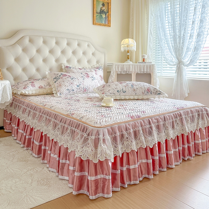 91家纺网 家纺一手货源 找家纺 网红馆（ck家纺） 2026新款夹棉印花冰丝凉席凉席席子三件套 雅蔓