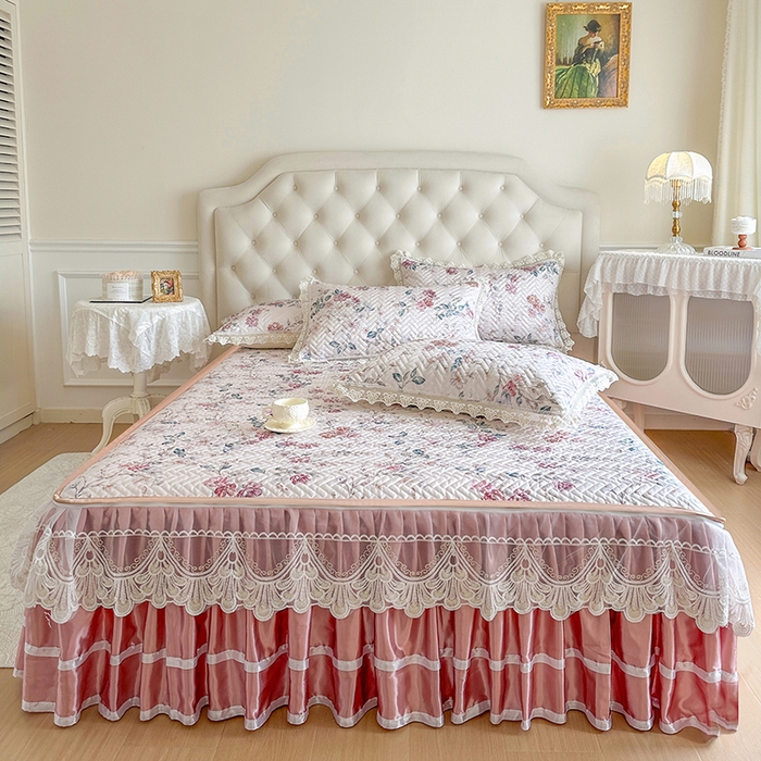 91家纺网 家纺一手货源 找家纺 网红馆（ck家纺） 2026新款夹棉印花冰丝凉席凉席席子三件套 雅蔓