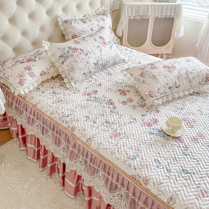 91家纺网 家纺一手货源 找家纺 网红馆（ck家纺） 2026新款夹棉印花冰丝凉席凉席席子三件套 雅蔓