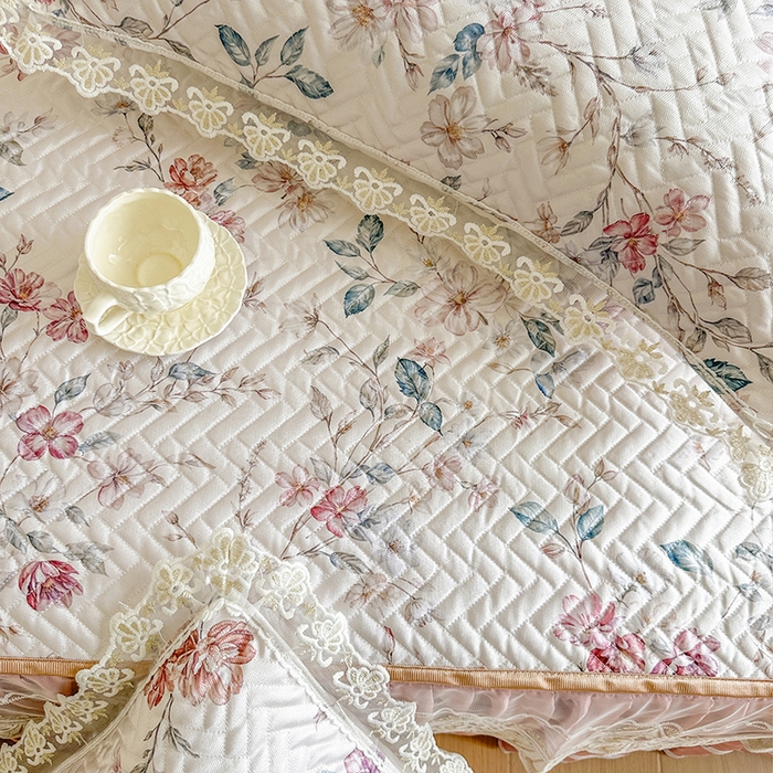 91家纺网 家纺一手货源 找家纺 网红馆（ck家纺） 2026新款夹棉印花冰丝凉席凉席席子三件套 雅蔓