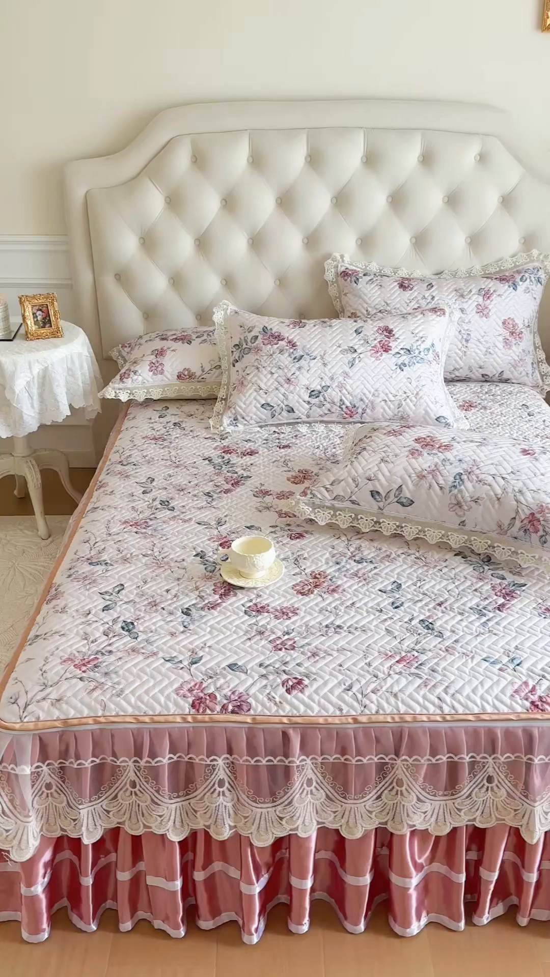 91家纺网 家纺一手货源 找家纺 网红馆（ck家纺） 2026新款夹棉印花冰丝凉席凉席席子三件套 雅蔓