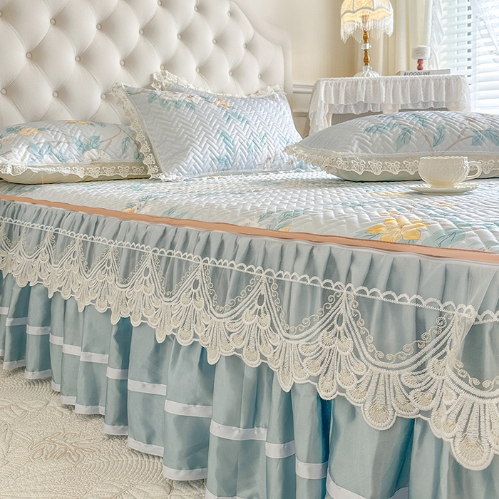 91家纺网 家纺一手货源 找家纺 网红馆（ck家纺） 2026新款夹棉印花冰丝凉席凉席席子三件套 悠然