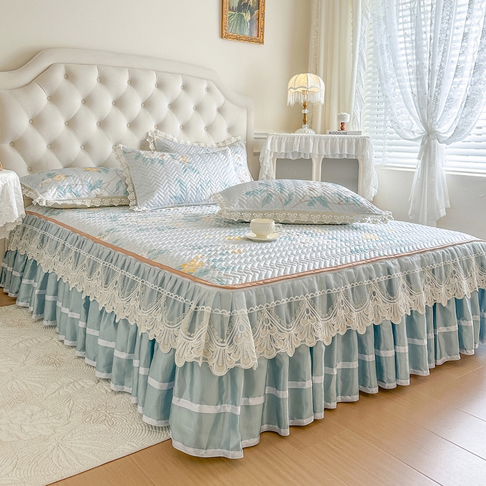 91家纺网 家纺一手货源 找家纺 网红馆（ck家纺） 2026新款夹棉印花冰丝凉席凉席席子三件套 悠然