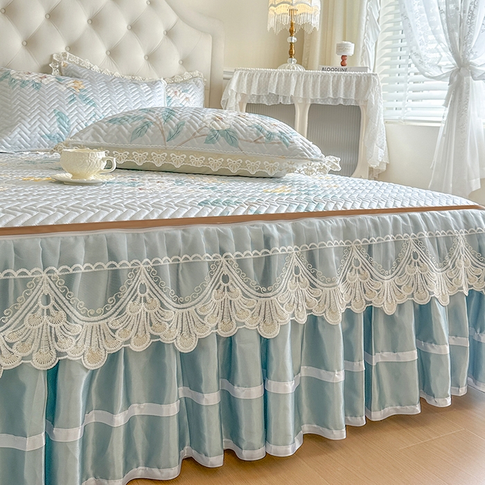 91家纺网 家纺一手货源 找家纺 网红馆（ck家纺） 2026新款夹棉印花冰丝凉席凉席席子三件套 悠然