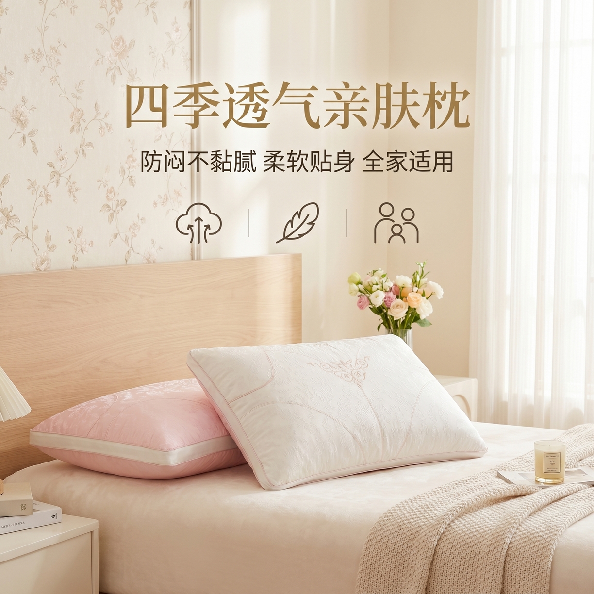 91家纺网 家纺一手货源 找家纺 （总）熙朵梦家纺 2026新款专版欧式轻奢刺绣护颈枕枕芯家用颈椎枕头