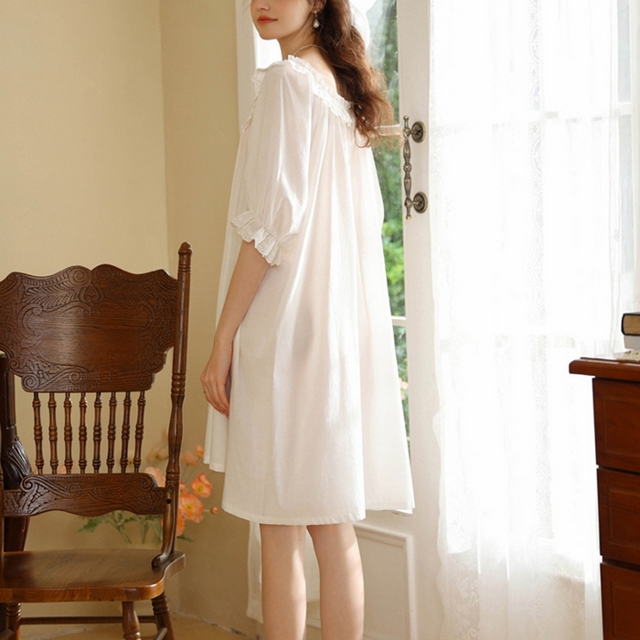 91家纺网 家纺一手货源 找家纺 （总）洛兰沙家居馆 2026新款法式复古宫廷风睡裙夏季甜美公主短袖睡衣薄短款可爱宽松女