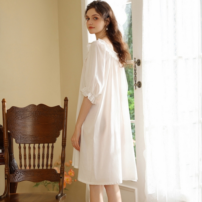 91家纺网 家纺一手货源 找家纺 （总）洛兰沙家居馆 2026新款法式复古宫廷风睡裙夏季甜美公主短袖睡衣薄短款可爱宽松女