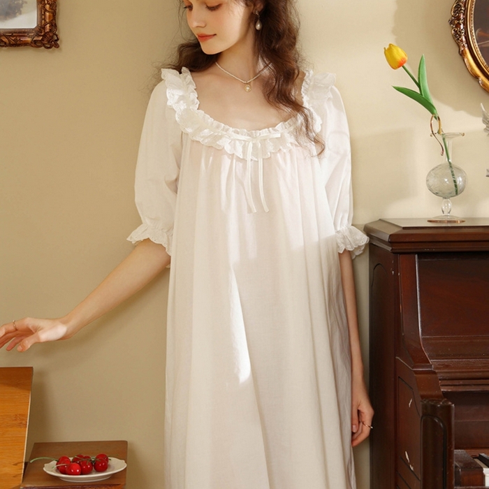 91家纺网 家纺一手货源 找家纺 （总）洛兰沙家居馆 2026新款法式复古宫廷风睡裙夏季甜美公主短袖睡衣薄短款可爱宽松女