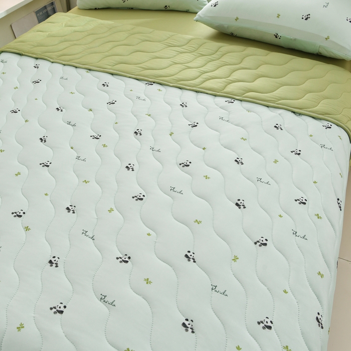 91家纺网 家纺一手货源 找家纺 圣靓家纺 2026新款恬梦针织棉夏被夏凉被空调被 熊猫宝宝