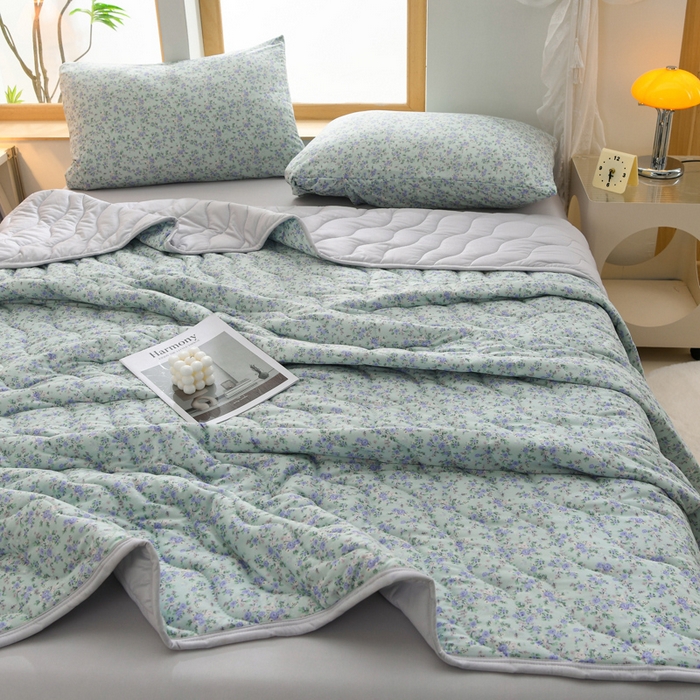 91家纺网 家纺一手货源 找家纺 圣靓家纺 2026新款恬梦针织棉夏被夏凉被空调被 兰花