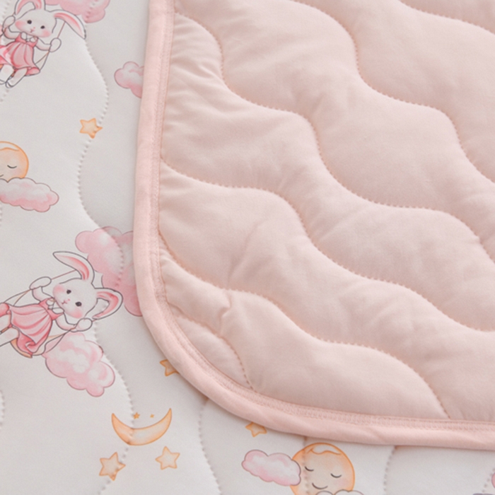 91家纺网 家纺一手货源 找家纺 圣靓家纺 2026新款恬梦针织棉夏被夏凉被空调被 粉妆小兔