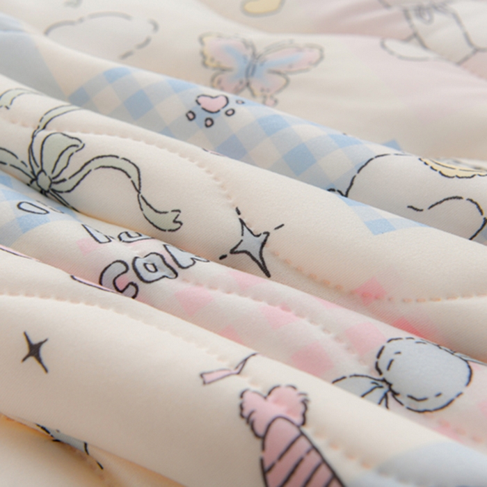 91家纺网 家纺一手货源 找家纺 圣靓家纺 2026新款恬梦针织棉夏被夏凉被空调被 开心小羊