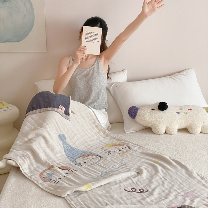 91家纺网 家纺一手货源 找家纺 （总）麻依 2026新款四层纱布浴巾全棉