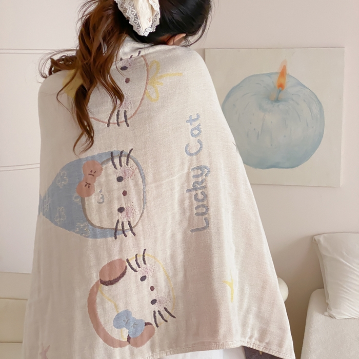 91家纺网 家纺一手货源 找家纺 （总）麻依 2026新款四层纱布浴巾全棉