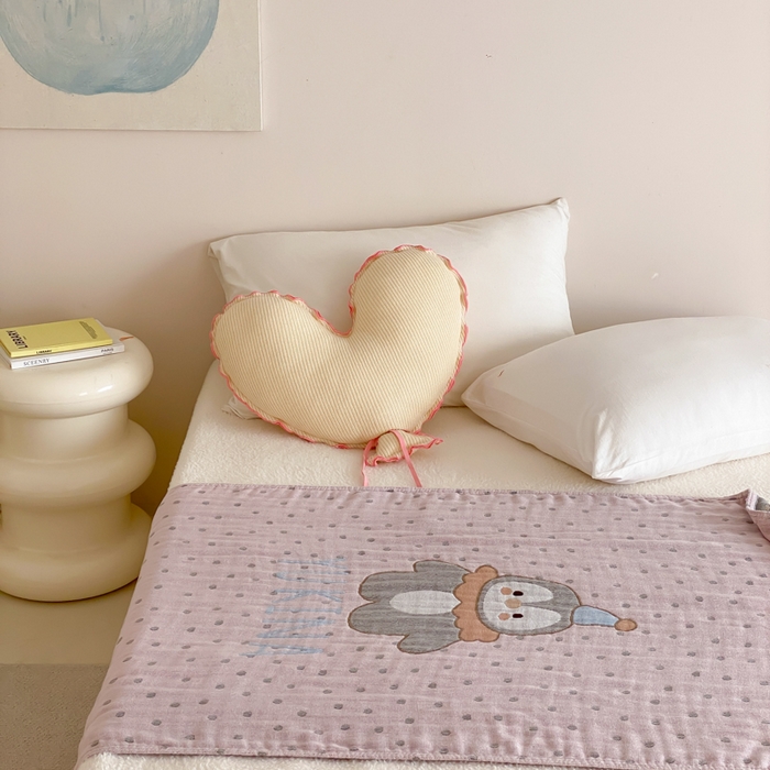 91家纺网 家纺一手货源 找家纺 麻依 2026新款四层纱布浴巾全棉 豆豆企鹅 80*160