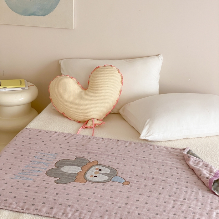 91家纺网 家纺一手货源 找家纺 麻依 2026新款四层纱布浴巾全棉 豆豆企鹅 80*160