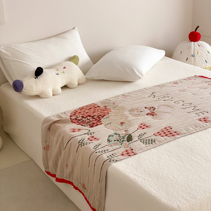 91家纺网 家纺一手货源 找家纺 麻依 2026新款四层纱布浴巾全棉 哈尼小兔 80*160