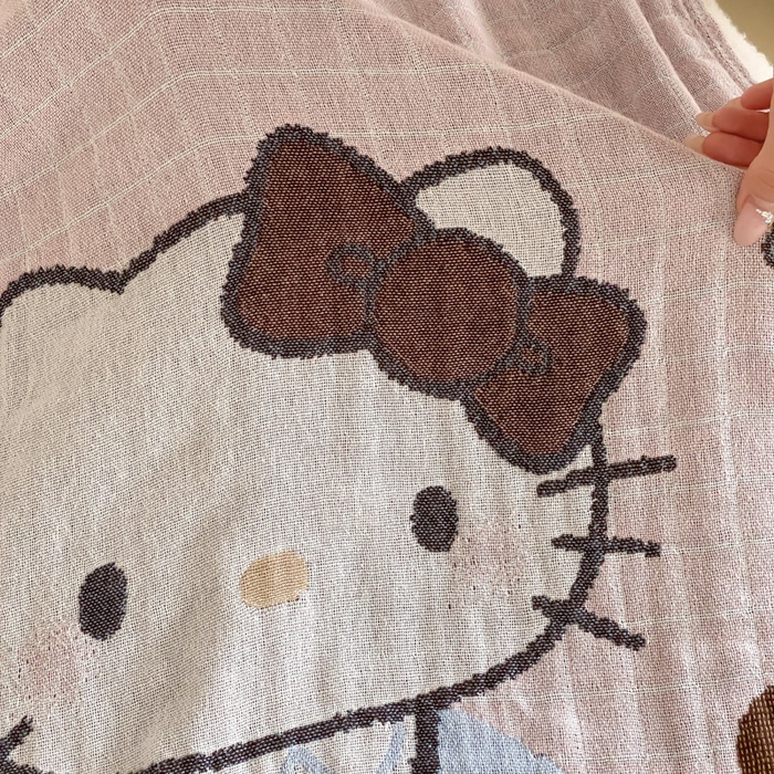 91家纺网 家纺一手货源 找家纺 麻依 2026新款四层纱布浴巾全棉 桃心KT 80*160