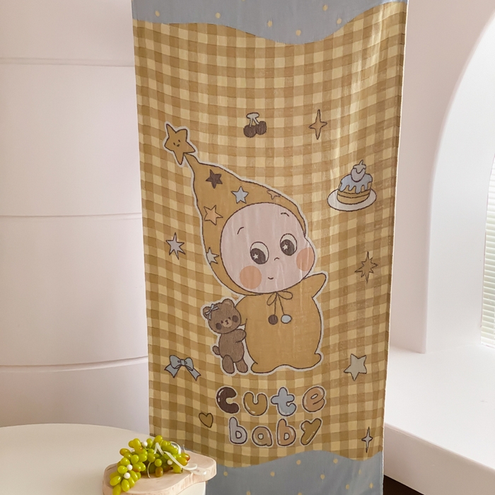 91家纺网 家纺一手货源 找家纺 麻依 2026新款四层纱布浴巾全棉 小黄人 80*160