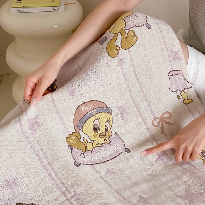 91家纺网 家纺一手货源 找家纺 麻依 2026新款四层纱布浴巾全棉 小黄鸭 80*160