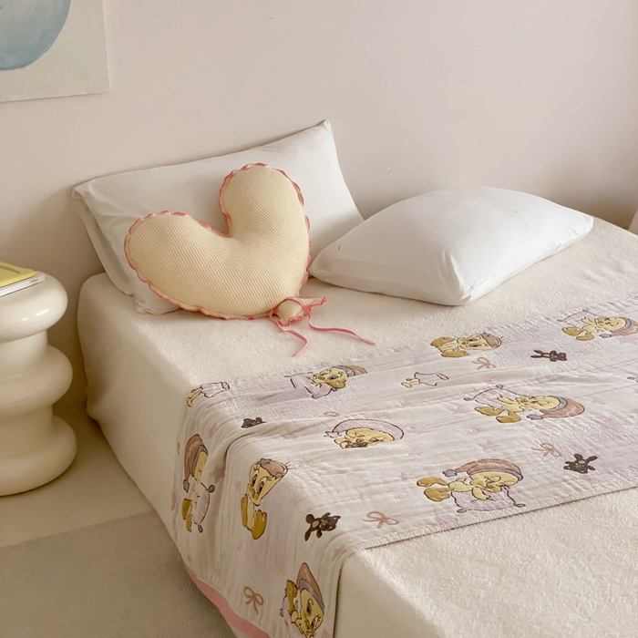 91家纺网 家纺一手货源 找家纺 麻依 2026新款四层纱布浴巾全棉 小黄鸭 80*160