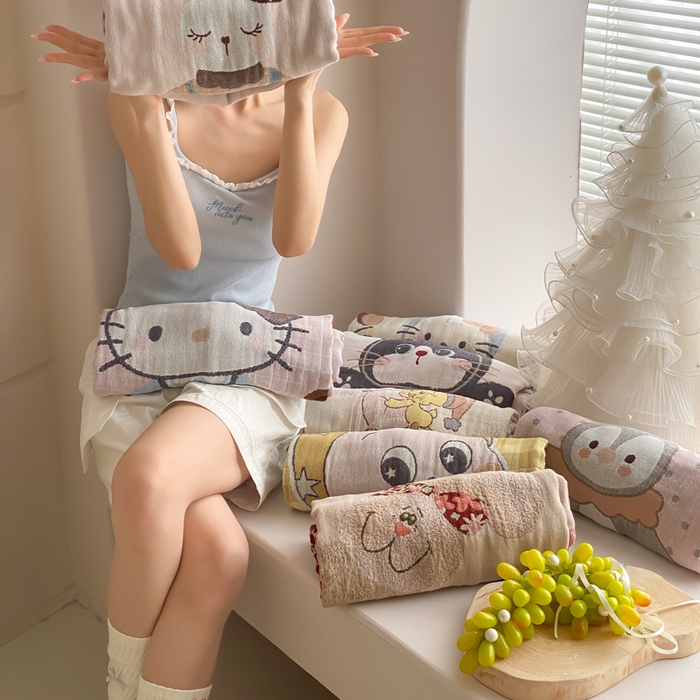 91家纺网 家纺一手货源 找家纺 麻依 2026新款四层纱布浴巾全棉 组合图 80*160