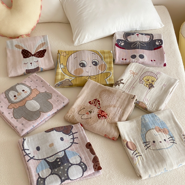 91家纺网 家纺一手货源 找家纺 麻依 2026新款四层纱布浴巾全棉 组合图 80*160