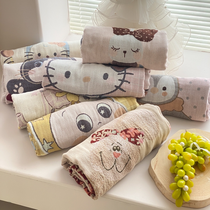 91家纺网 家纺一手货源 找家纺 麻依 2026新款四层纱布浴巾全棉 组合图 80*160