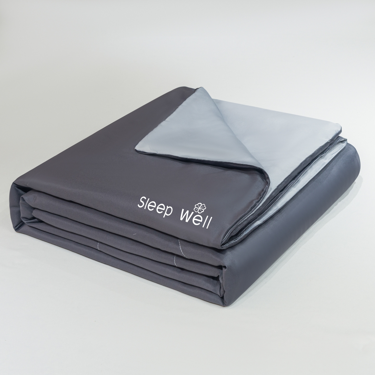 91家纺网 家纺一手货源 找家纺 花伞家居 2026新款烫画水洗真丝夏被四件套 烫画夏被-深灰+浅灰