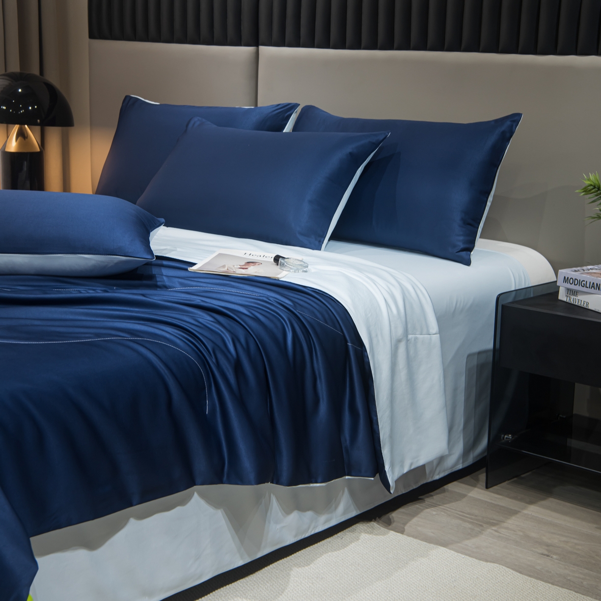 91家纺网 家纺一手货源 找家纺 （总）花伞家居 2026新款烫画水洗真丝夏被四件套