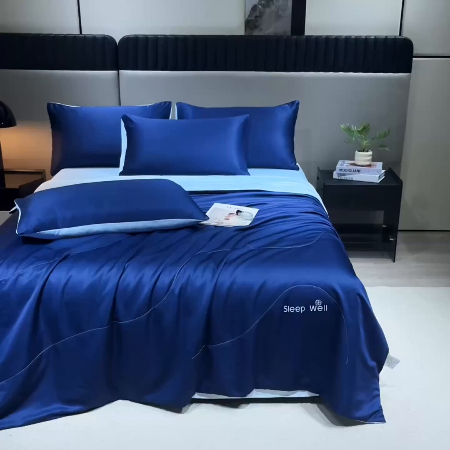 91家纺网 家纺一手货源 找家纺 （总）花伞家居 2026新款烫画水洗真丝夏被四件套