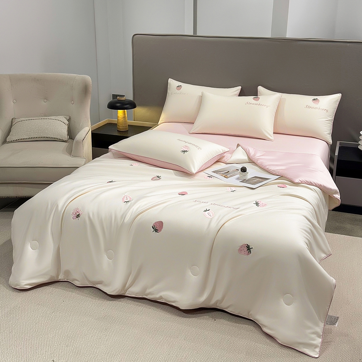 91家纺网 家纺一手货源 找家纺 （总）梦舒羽 2026新款A类水洗冰丝满版夏凉被