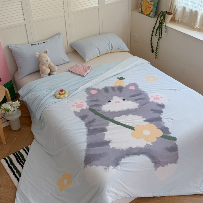 91家纺网 家纺一手货源 找家纺 （总）暖生活 2026新款A类卡通大版冰皮凉感夏被空调被夏凉被