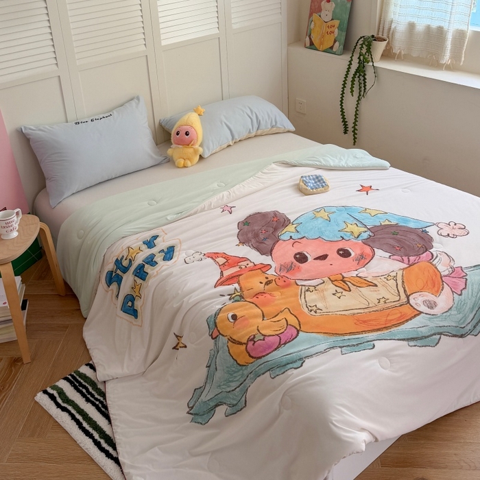 暖生活 2026新款A类卡通大版冰皮凉感夏被空调被夏凉被 月亮星人