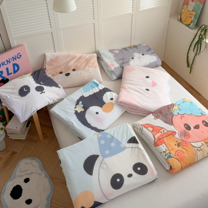 91家纺网 家纺一手货源 找家纺 暖生活 2026新款A类卡通大版冰皮凉感夏被空调被夏凉被 组合图仅供参考不可下单