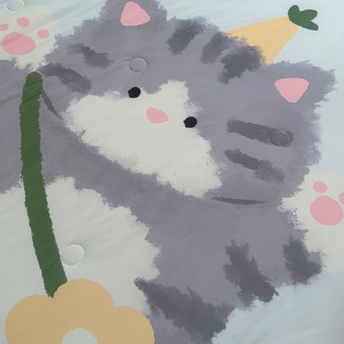 91家纺网 家纺一手货源 找家纺 暖生活 2026新款A类卡通大版冰皮凉感夏被空调被夏凉被 哈喽小喵