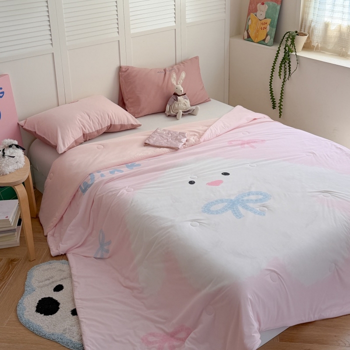 暖生活 2026新款A类卡通大版冰皮凉感夏被空调被夏凉被 大耳朵兔