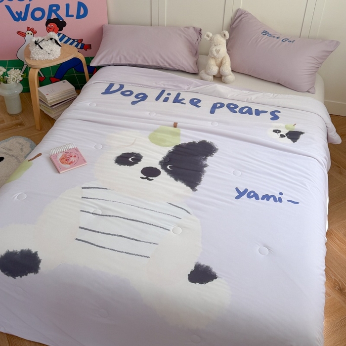 91家纺网 家纺一手货源 找家纺 暖生活 2026新款A类卡通大版冰皮凉感夏被空调被夏凉被 鸭梨小狗