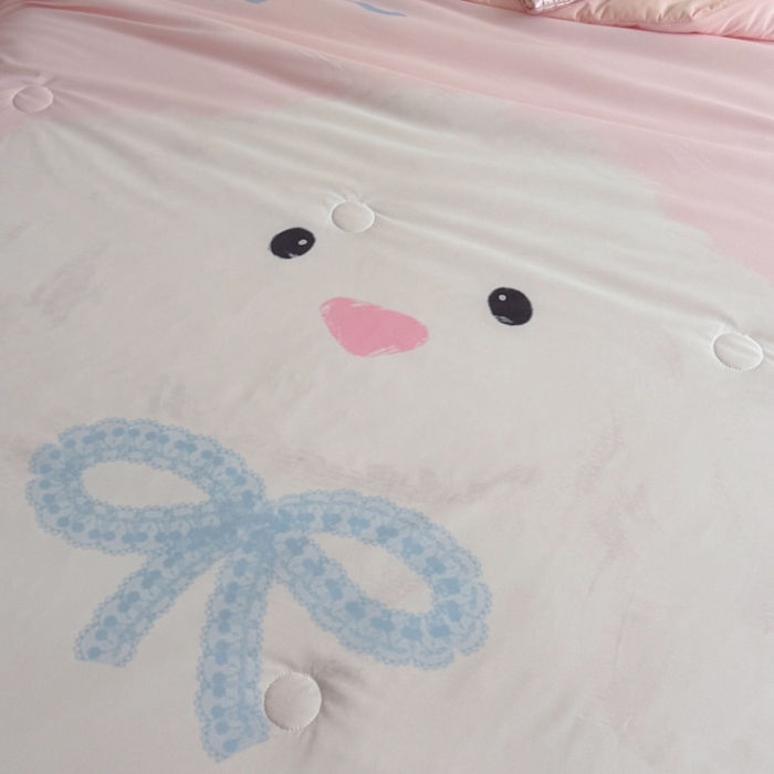 91家纺网 家纺一手货源 找家纺 暖生活 2026新款A类卡通大版冰皮凉感夏被空调被夏凉被 大耳朵兔