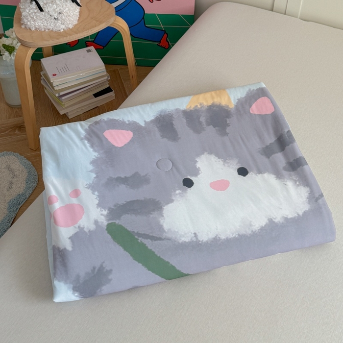 91家纺网 家纺一手货源 找家纺 暖生活 2026新款A类卡通大版冰皮凉感夏被空调被夏凉被 哈喽小喵