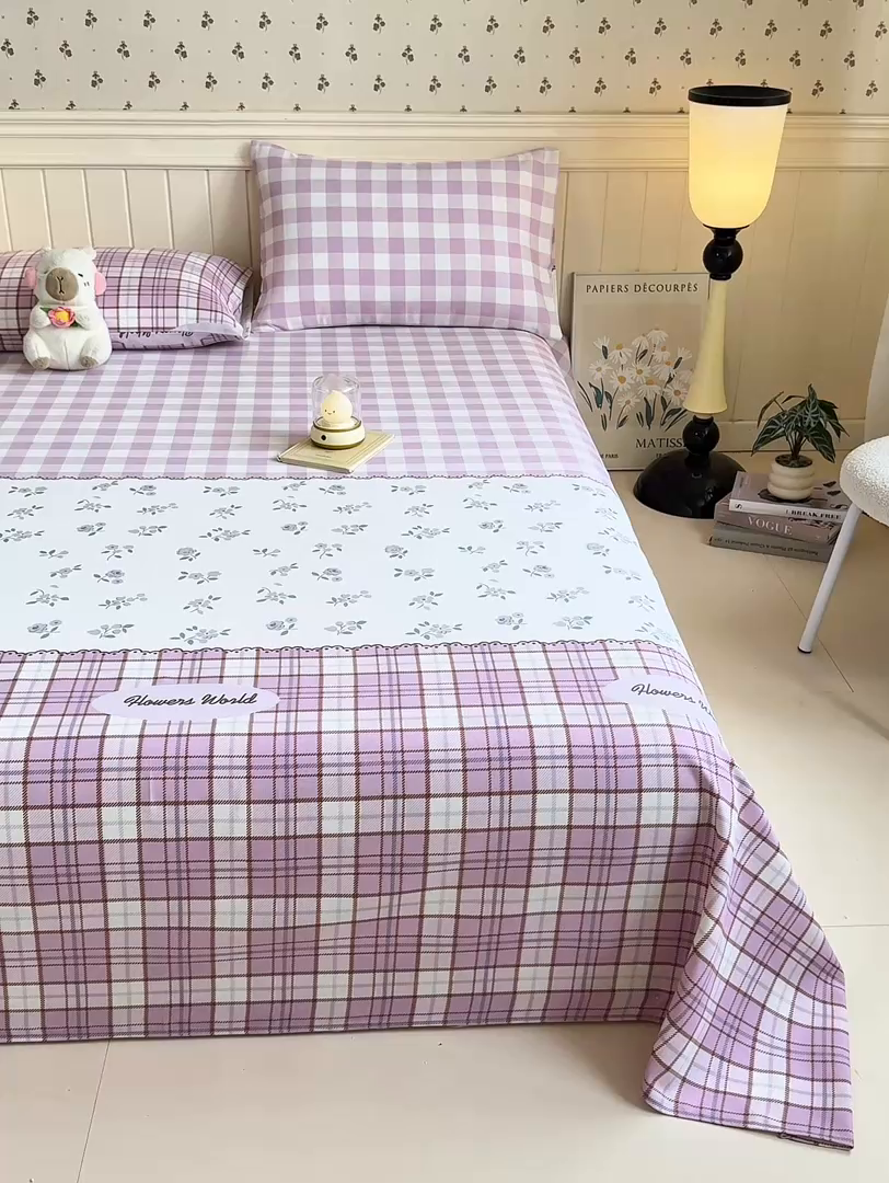 91家纺网 家纺一手货源 找家纺 美梦里 2026春夏新款小清新原棉老粗布席子凉席单床单床单单件单品床单 韩式花园