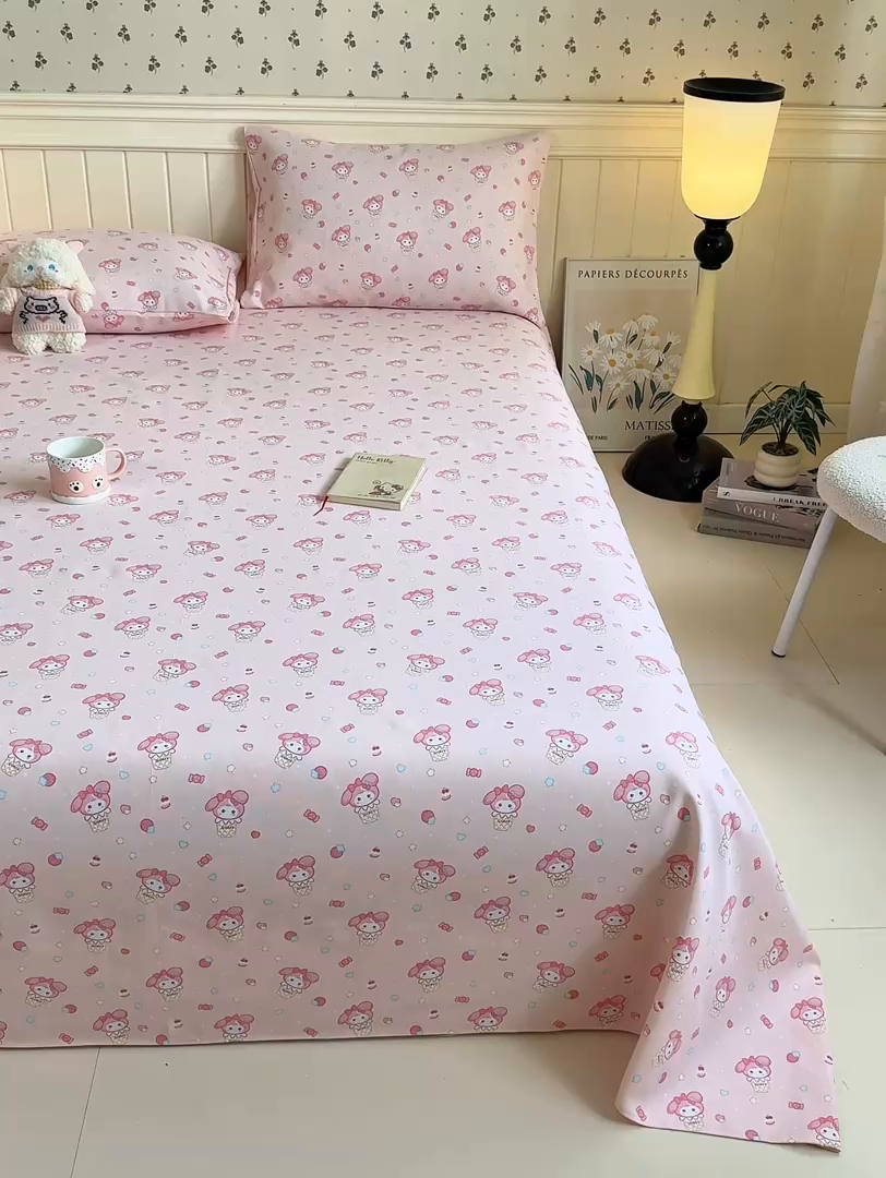 91家纺网 家纺一手货源 找家纺 美梦里 2026春夏新款小清新原棉老粗布席子凉席单床单床单单件单品床单 小萌宝