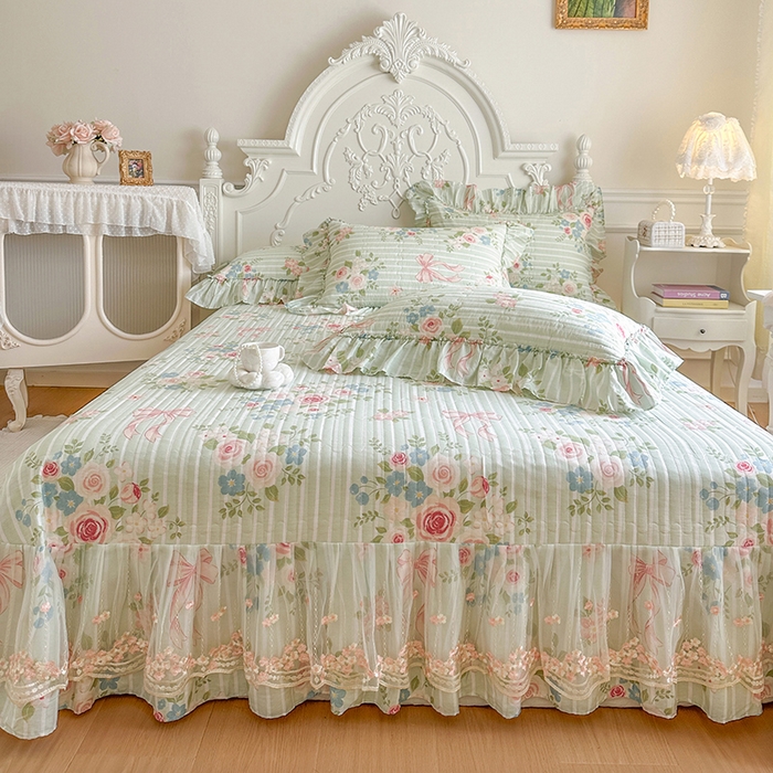 91家纺网 家纺一手货源 找家纺 网红馆（ck家纺） 2026春夏新款韩版全棉纯棉印花四件套 轻婉花语