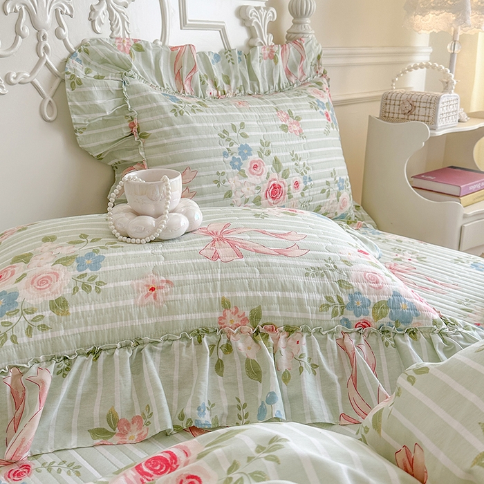 91家纺网 家纺一手货源 找家纺 网红馆（ck家纺） 2026春夏新款韩版全棉纯棉印花四件套 轻婉花语