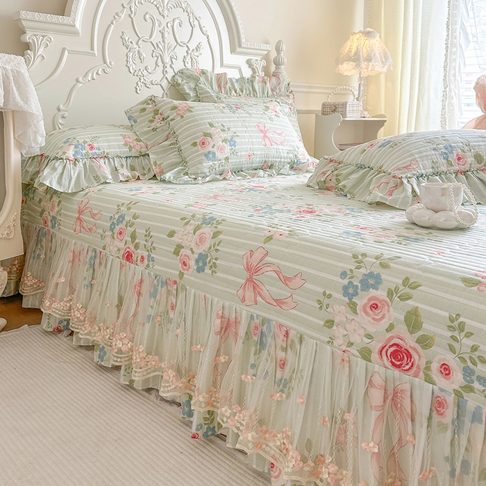 91家纺网 家纺一手货源 找家纺 网红馆（ck家纺） 2026春夏新款韩版全棉纯棉印花四件套 轻婉花语