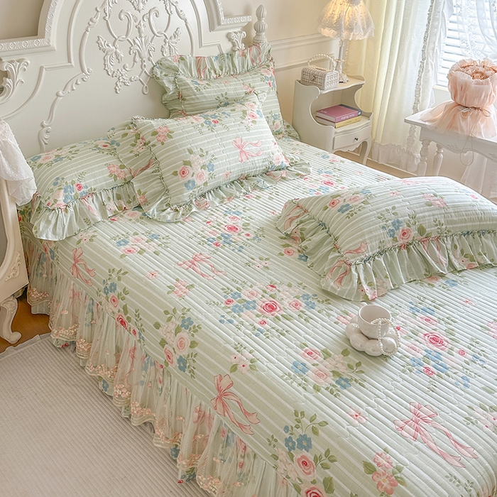 91家纺网 家纺一手货源 找家纺 网红馆（ck家纺） 2026春夏新款韩版全棉纯棉印花四件套 轻婉花语