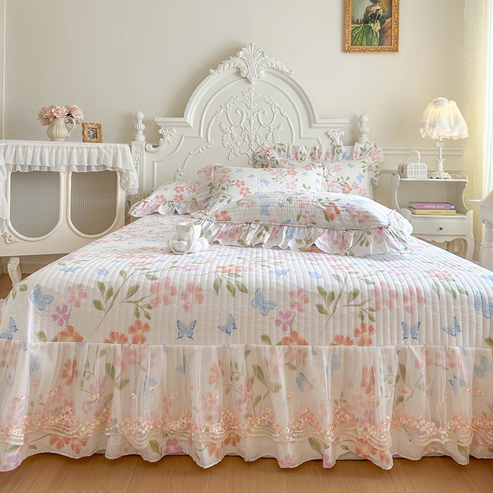 91家纺网 家纺一手货源 找家纺 网红馆（ck家纺） 2026春夏新款韩版全棉纯棉印花四件套 花熙