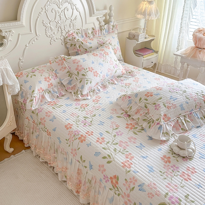 91家纺网 家纺一手货源 找家纺 网红馆（ck家纺） 2026春夏新款韩版全棉纯棉印花四件套 花熙